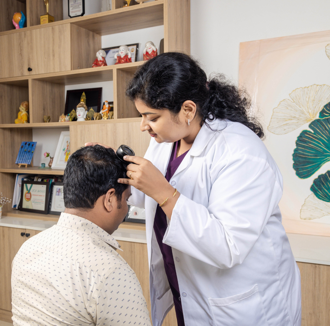 an image of Dr. Radha Panumatsa showing External Treatment for Dandruff